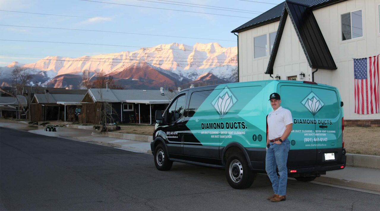 diamond ducts van and owner bo ready to clean air ducts
